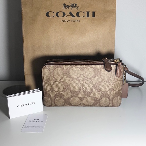 NWT Coach signature double zip wristlets - Picture 2 of 7